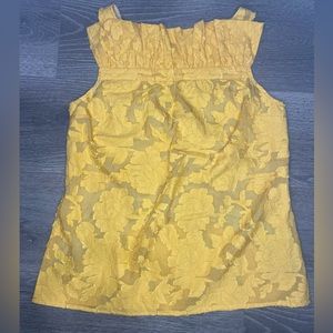 TRACY X ANTHROPOLOGIE yellow floral camisole women’s size medium ruffled tank